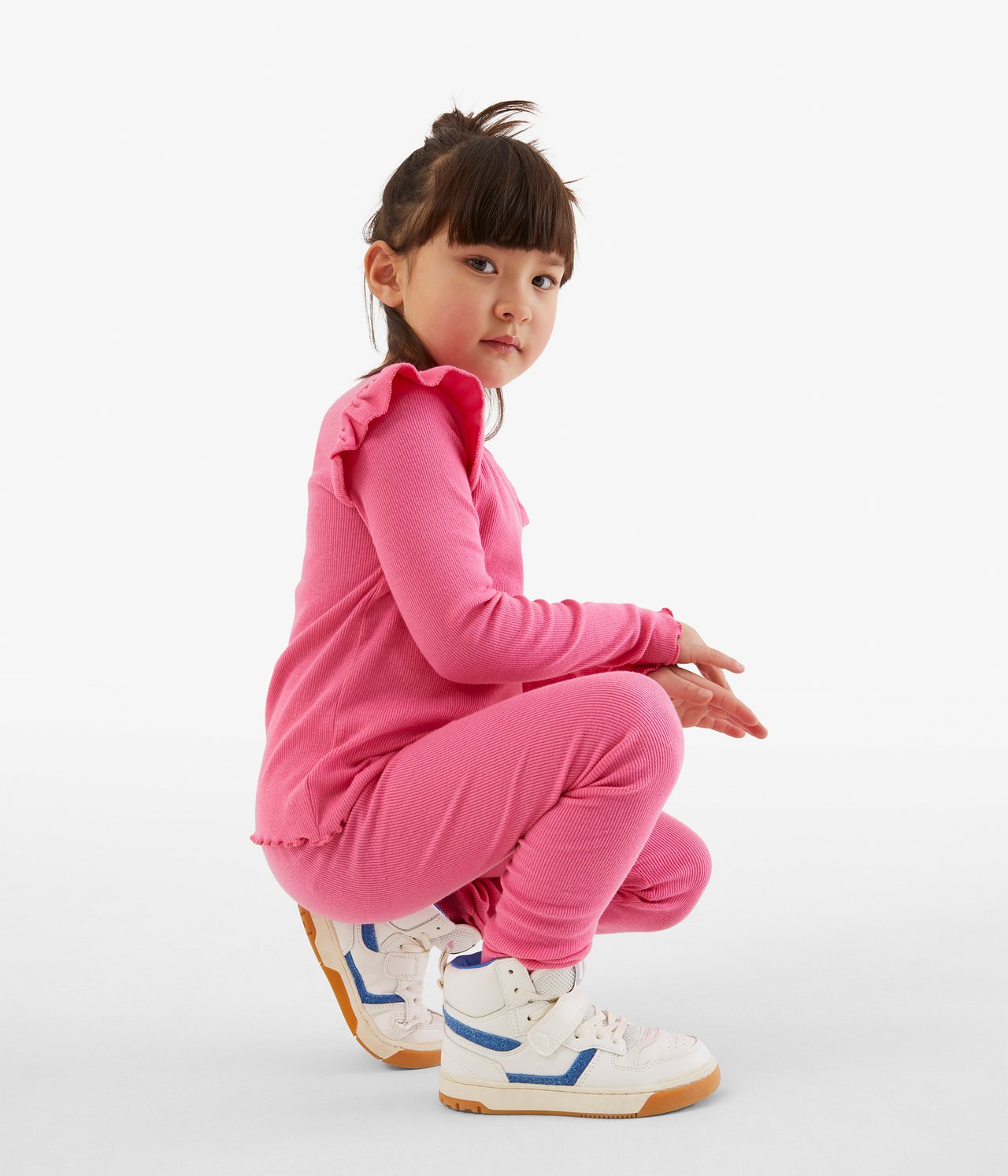 Ribatut leggingsit - Pinkki - 1