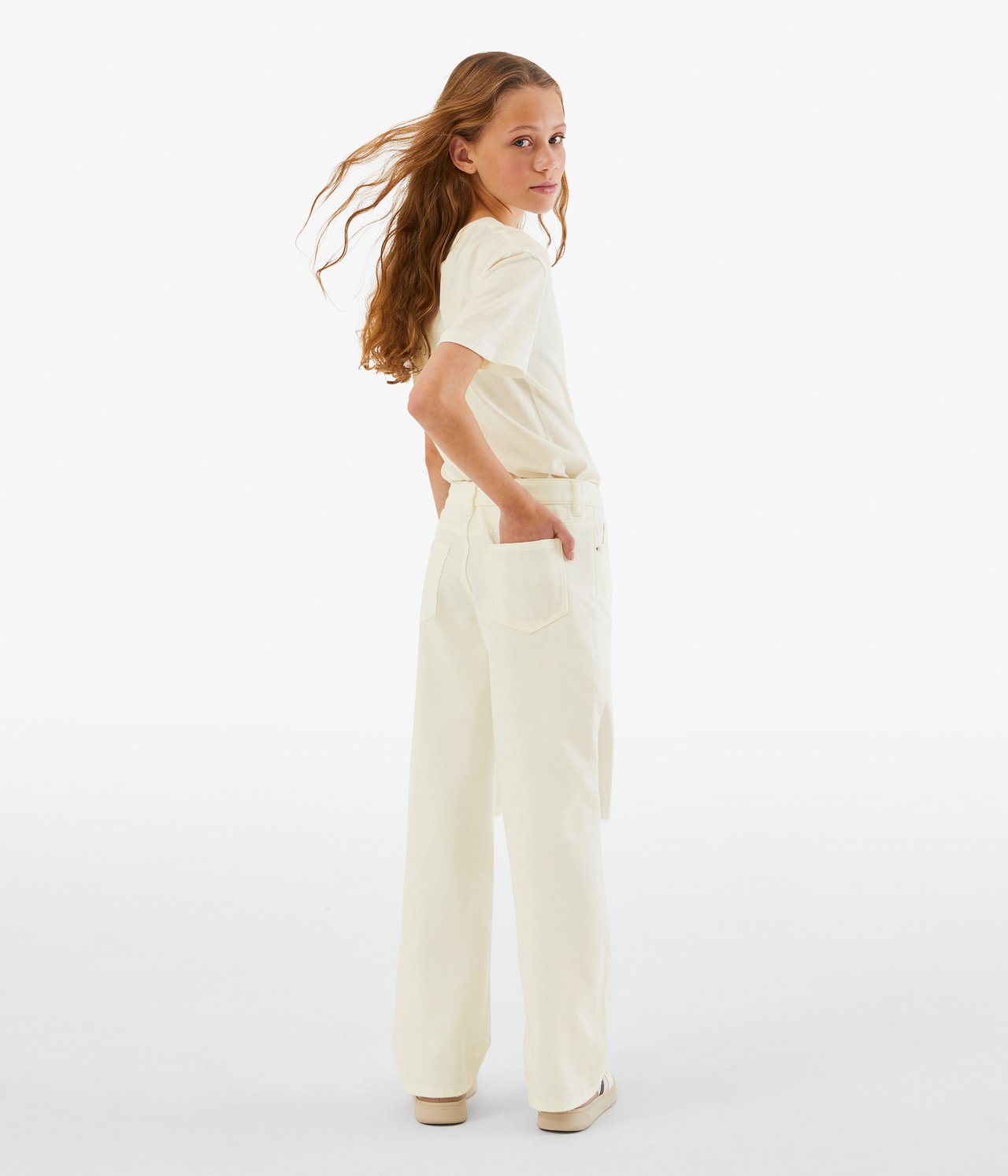 Jeans wide fit mid waist - Offwhite - 6