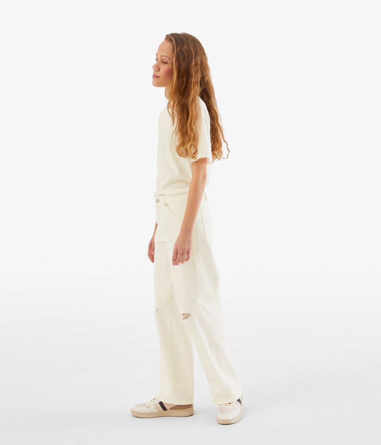 Jeans wide fit mid waist - Offwhite - 3