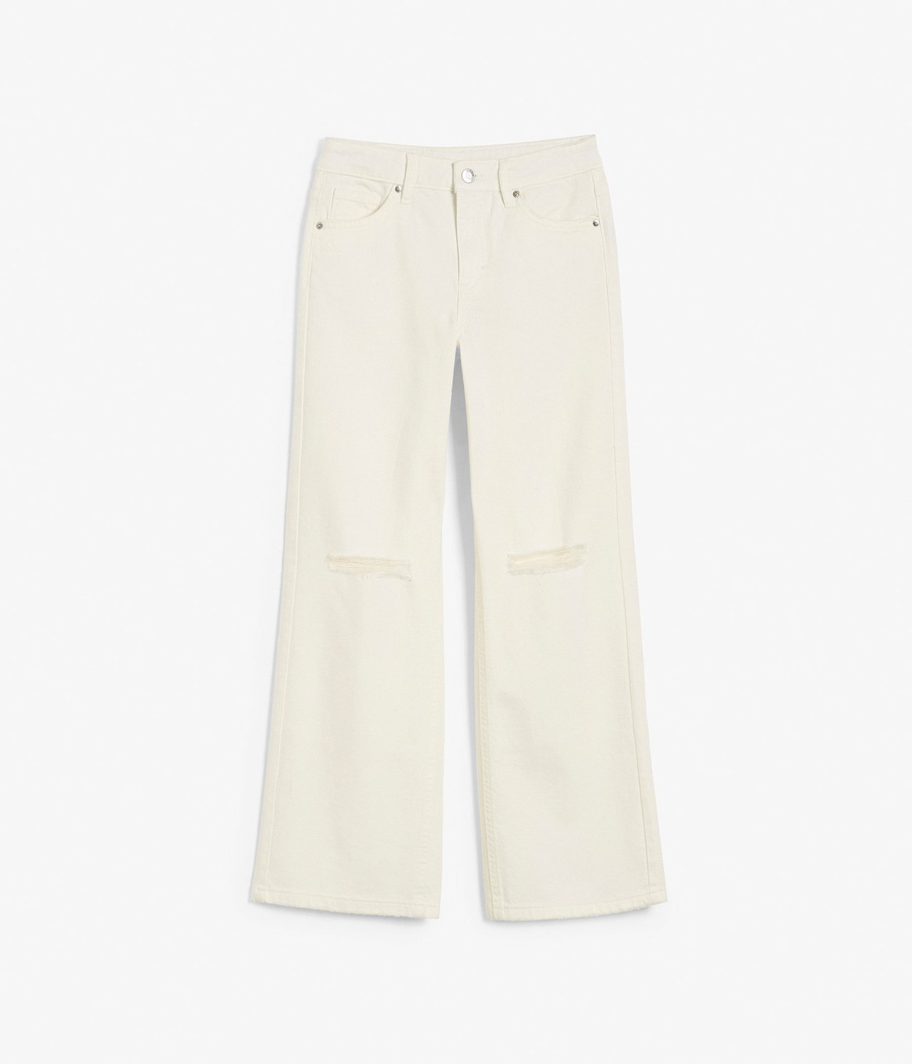 Jeans wide fit mid waist Luonnonvalkoinen - null - 1