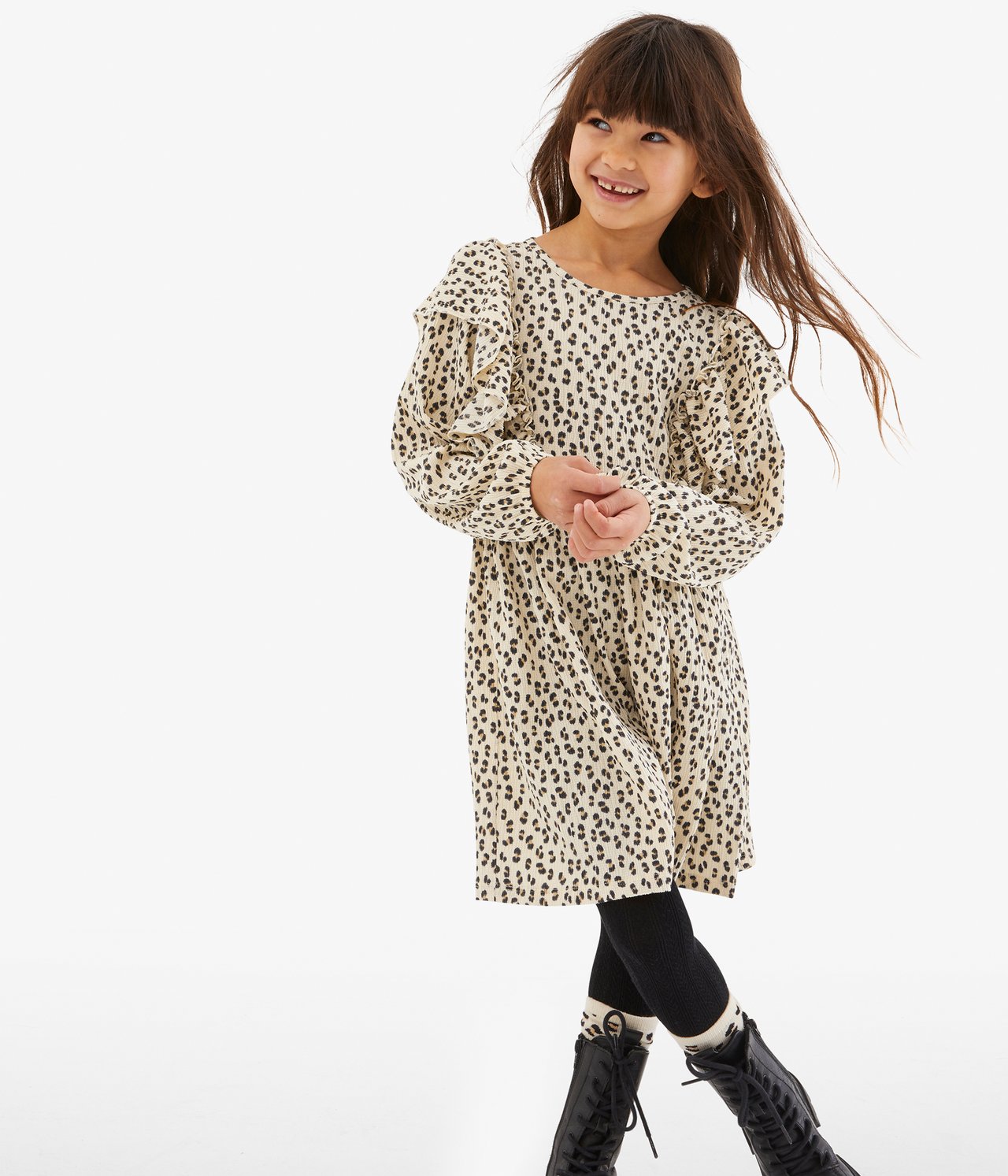 Leopardikuvioinen mekko - Vaaleanbeige - 1
