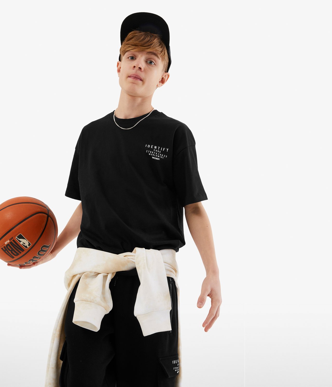 Oversized T-skjorte med trykk på ryggen - Svart - 4