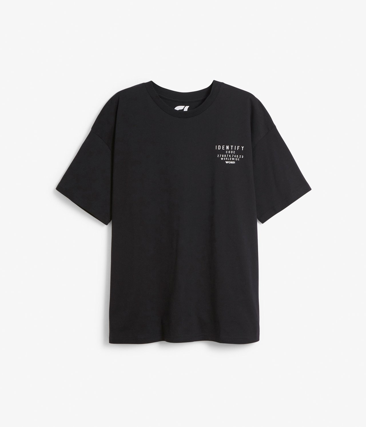 T-shirt oversize z nadrukiem na plecach - Czarne - 7