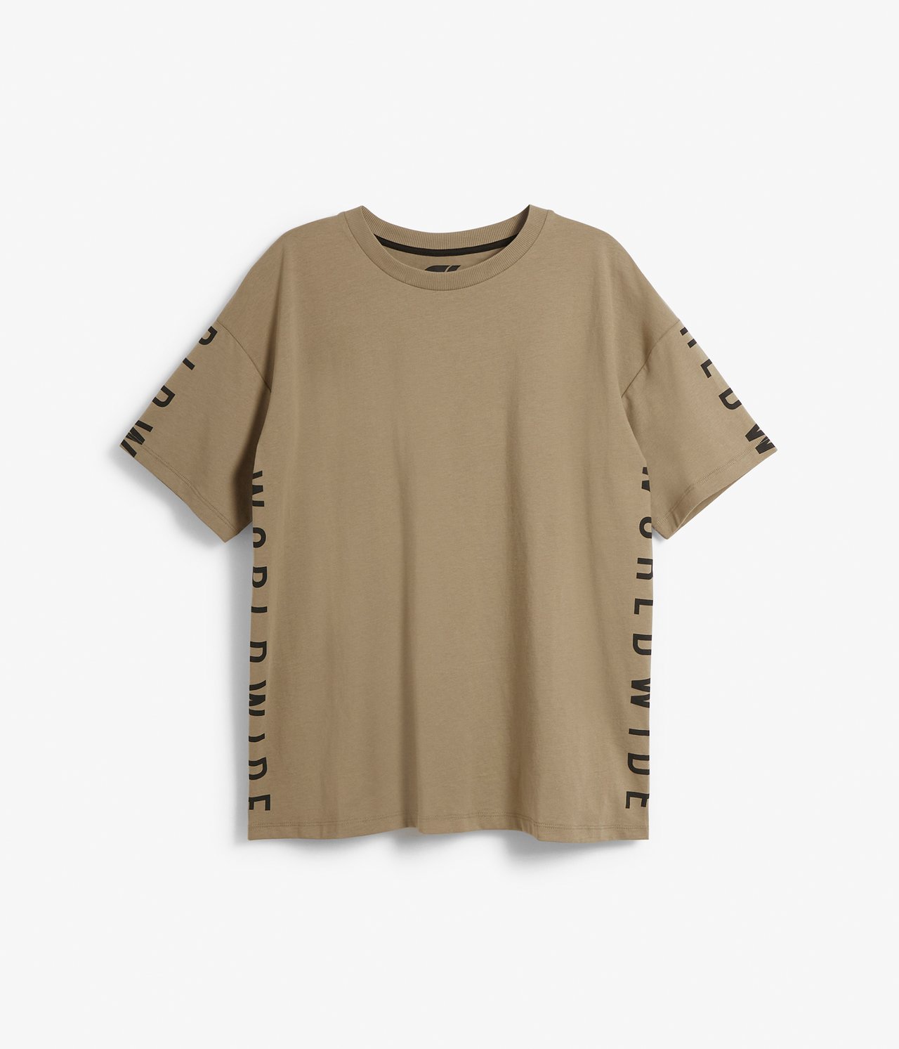 T-shirt z nadrukowanym napisem - Brązowy - 6