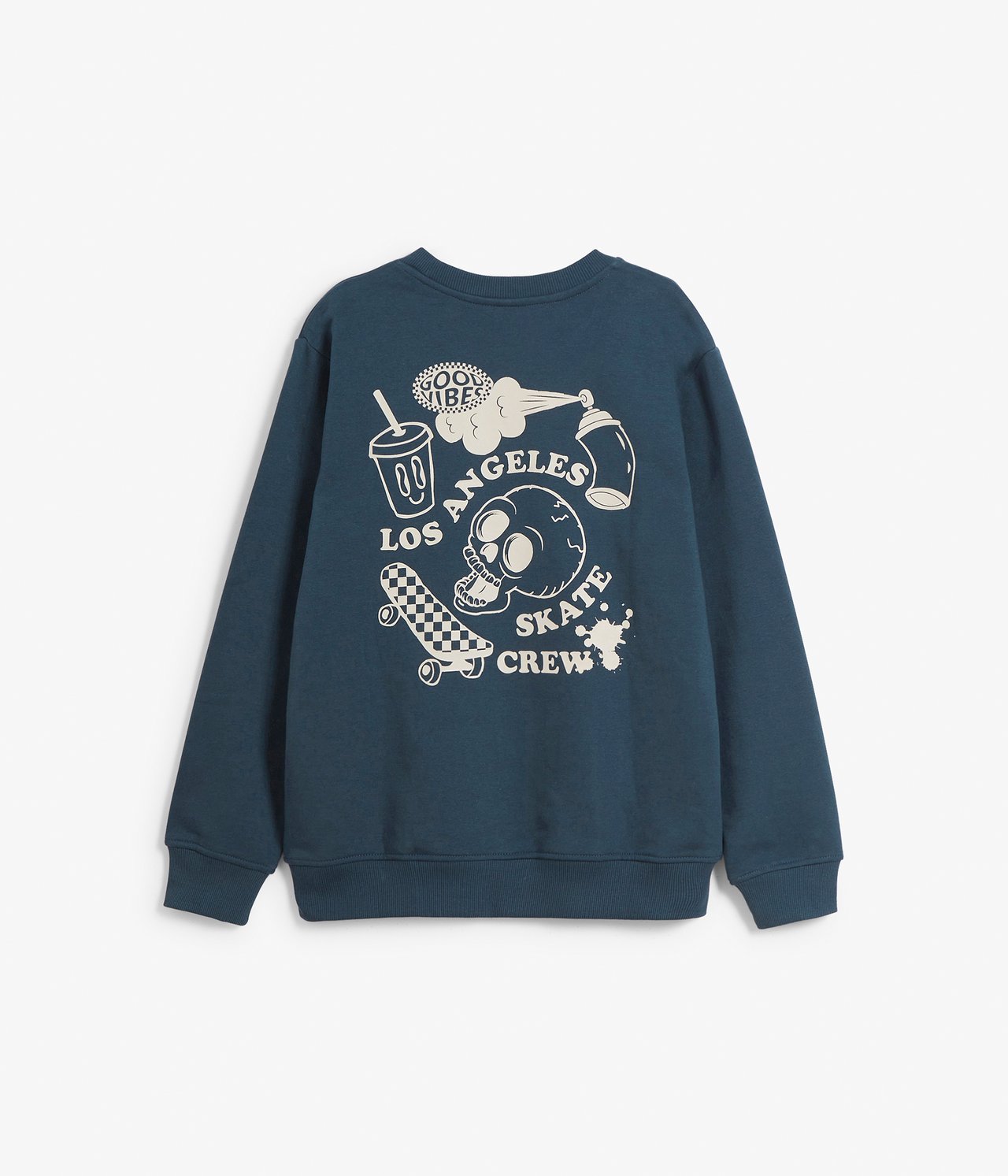 Bluza z nadrukiem na plecach - Ciemnoniebieski - 6