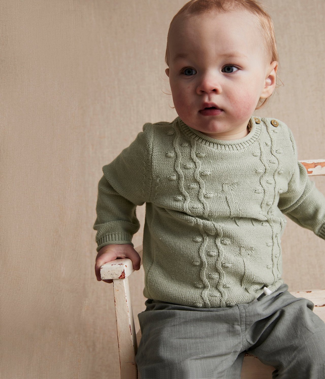 Bluza z dzianiny, dla niemowląt - Zielony - 1