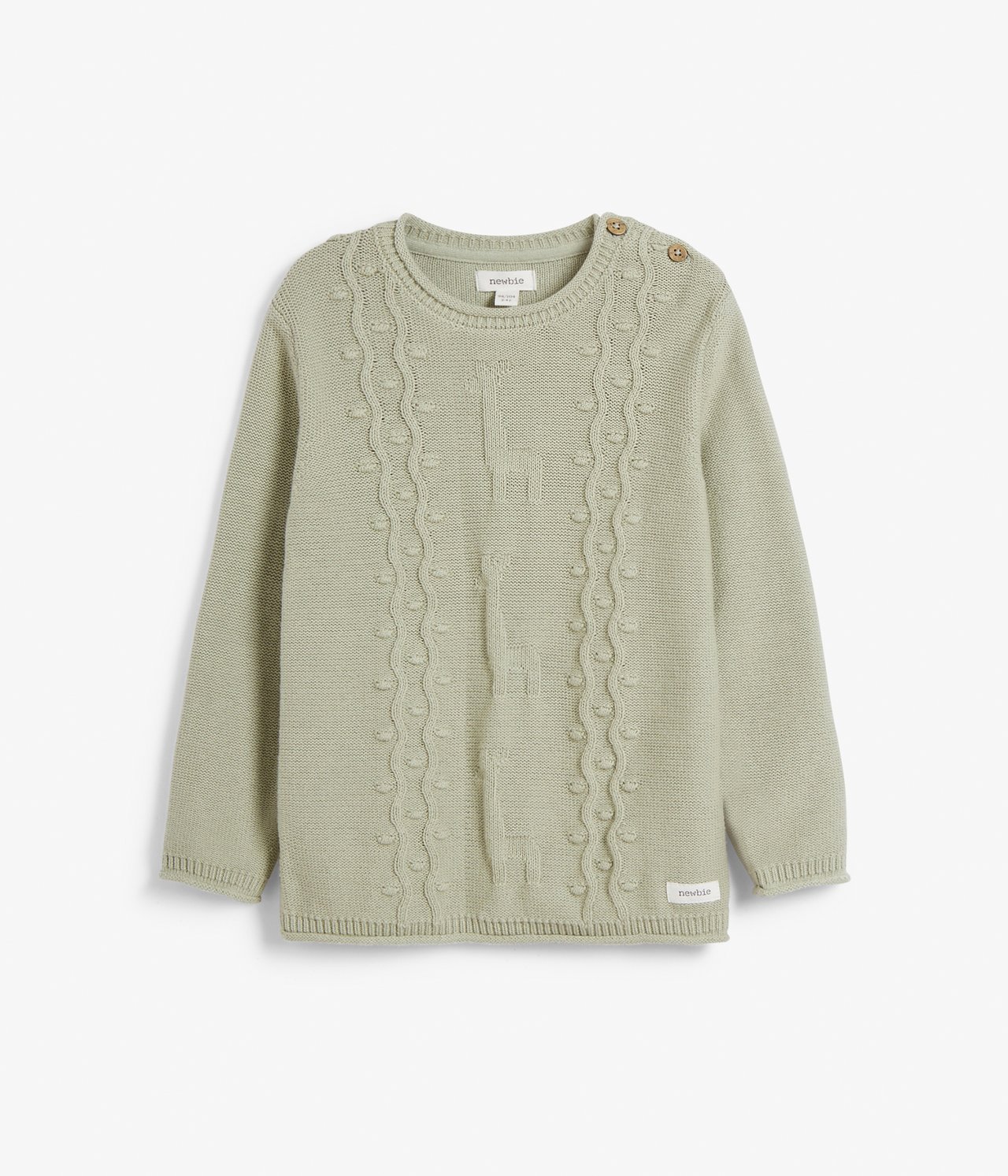 Dzianinowy sweter - Zielony - 2