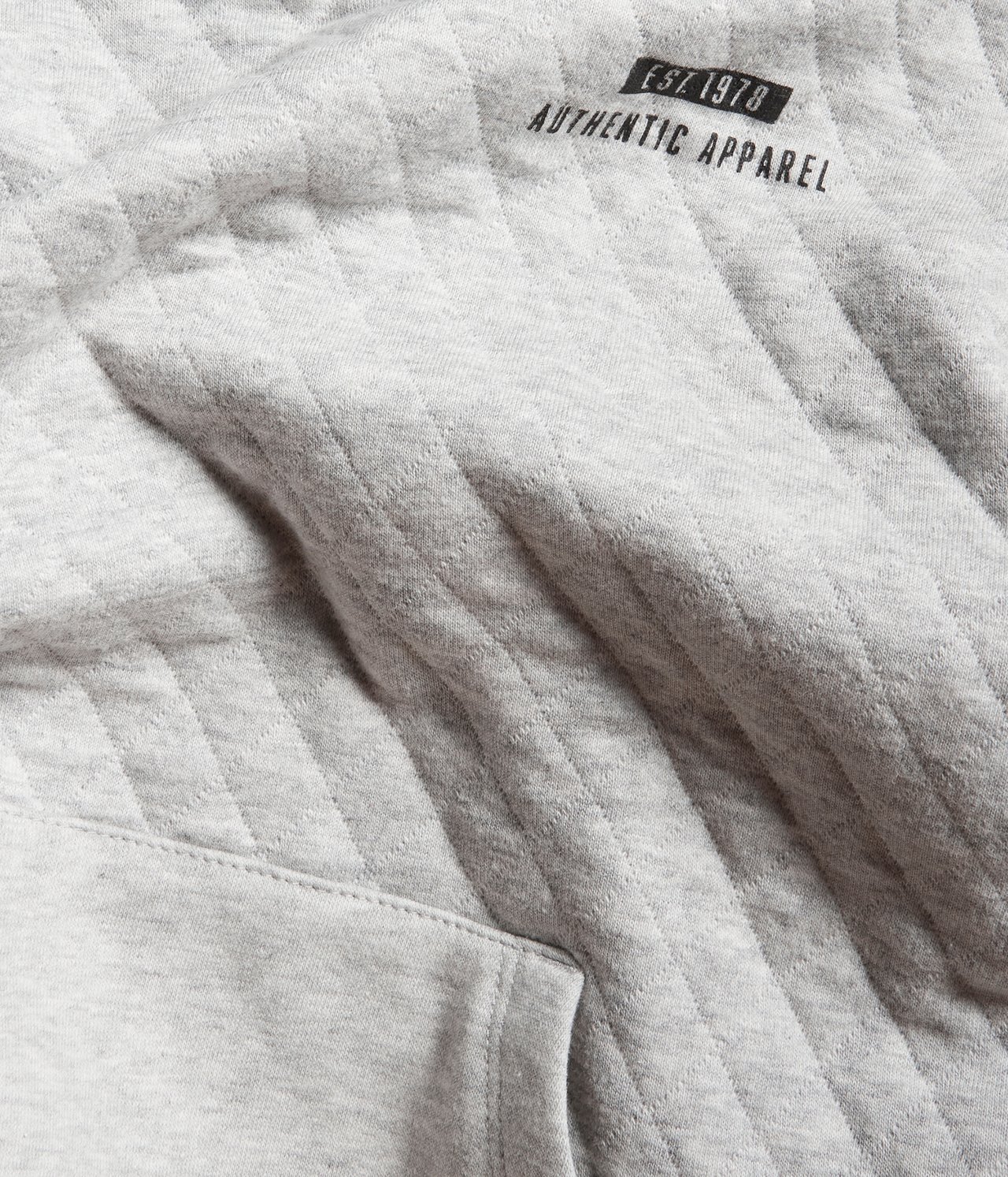 Quiltad hoodie - Gråmelerad - 4