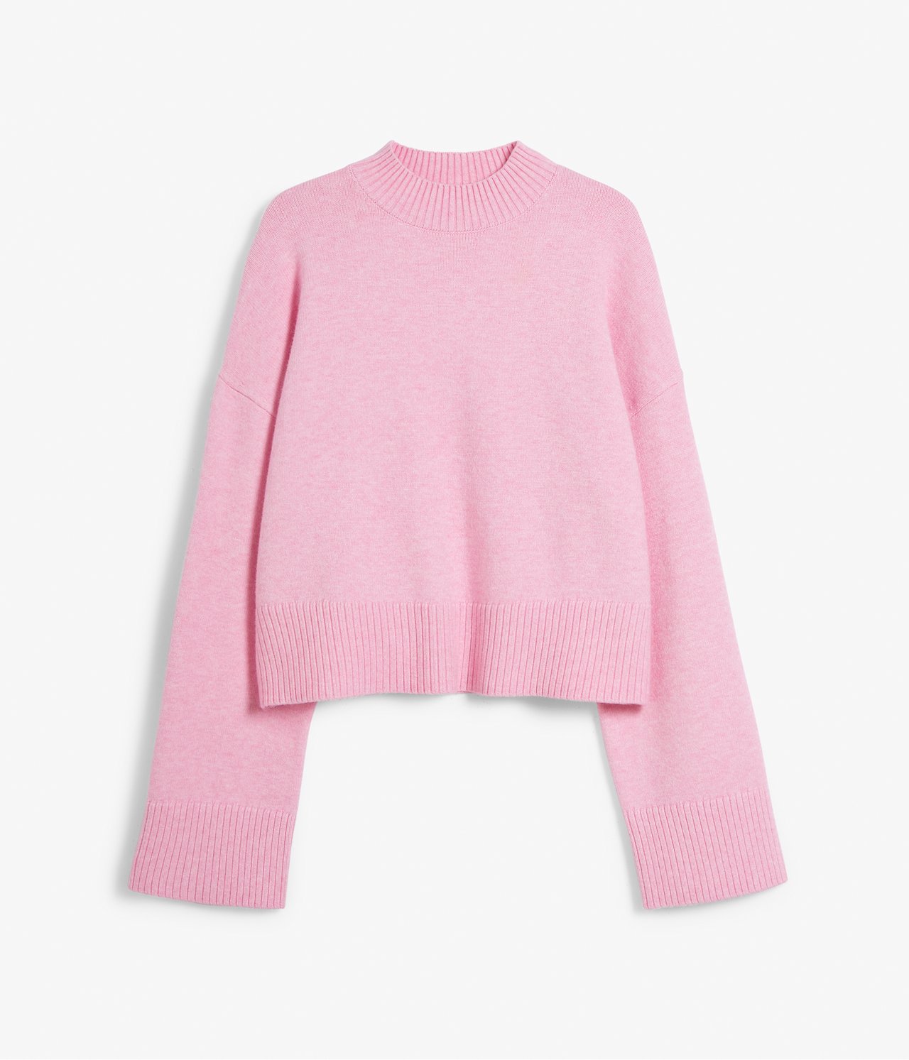 Dzianinowy sweter z golfem - Różowy - 6