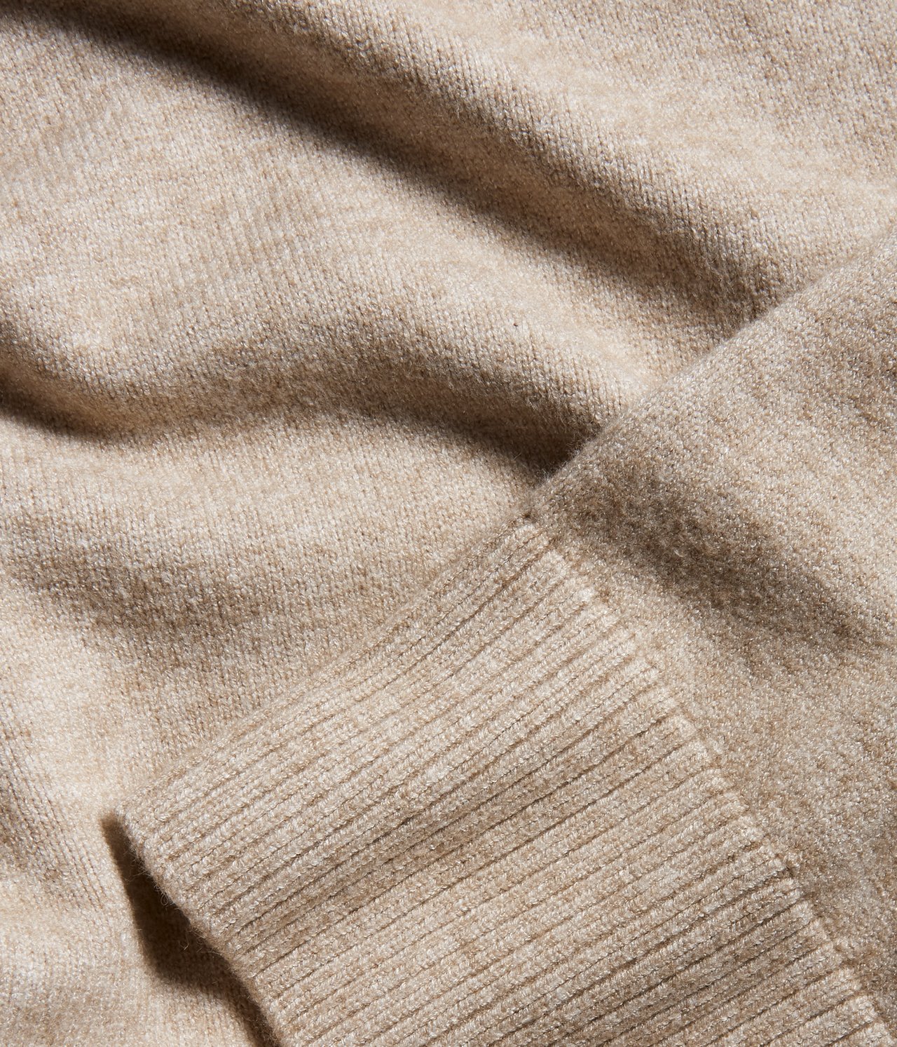Dzianinowy sweter z golfem - Jasnobeżowy - 5