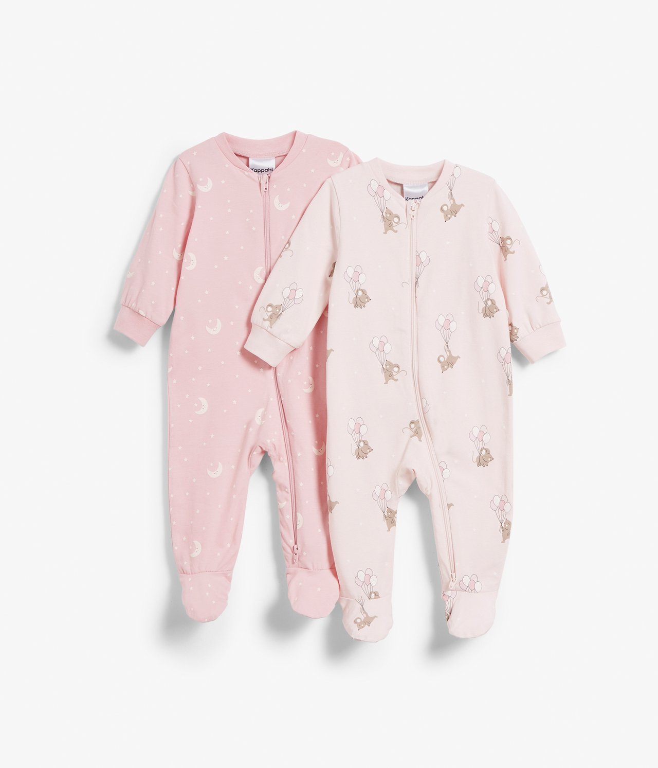 2 kpl kuviollisia vauvojen pyjamia - Pinkki - 5