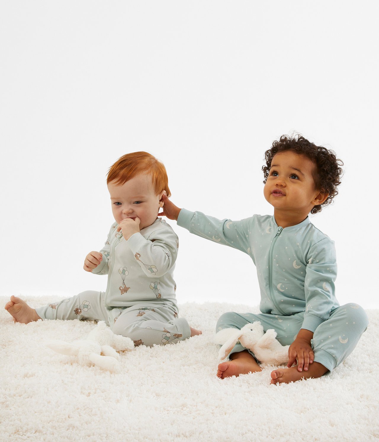 Mönstrad babypyjamas 2-pack - Ljusgrön - 3