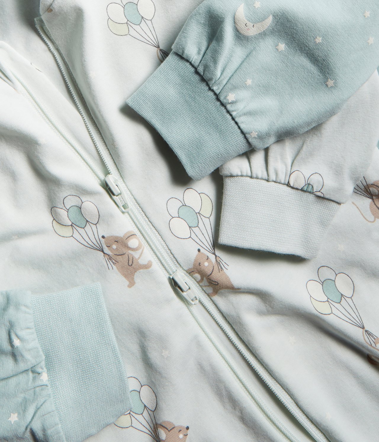 Mönstrad babypyjamas 2-pack - Ljusgrön - 4