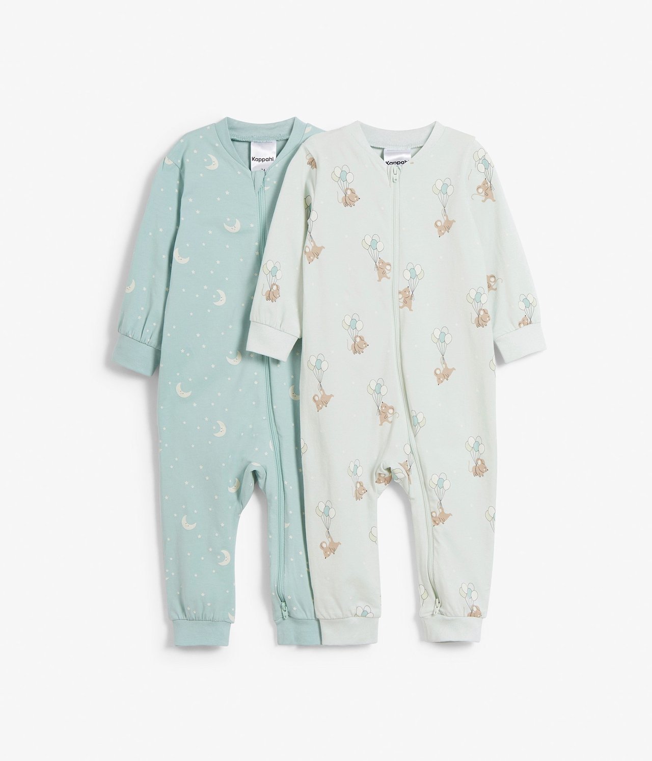 2 kpl kuviollisia vauvojen pyjamia Vaaleanvihreä - null - 1
