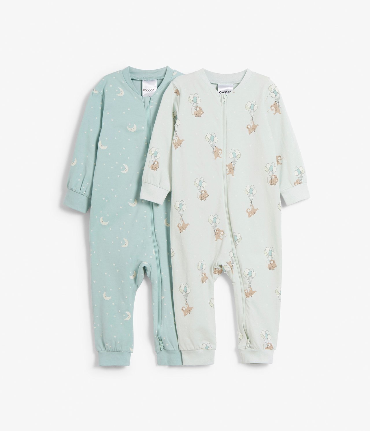 Mönstrad babypyjamas 2-pack - Ljusgrön - 5