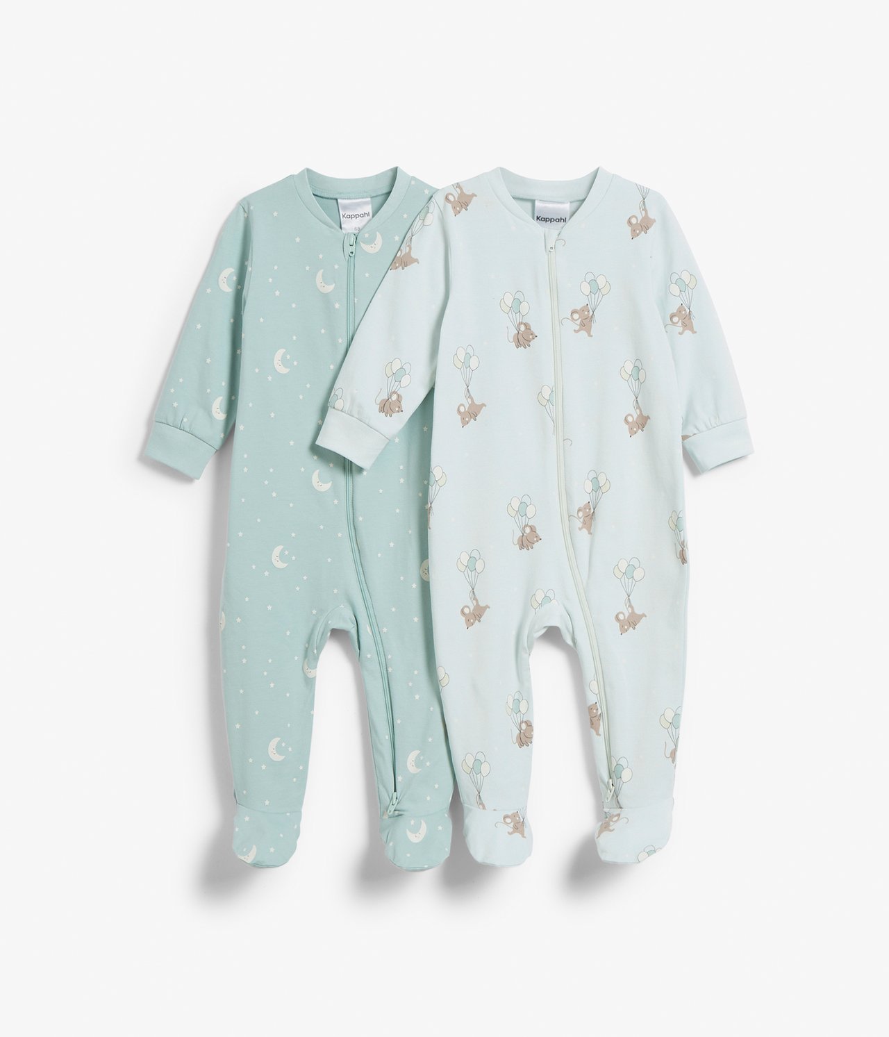 2 kpl kuviollisia vauvojen pyjamia - Vaaleanvihreä - 6