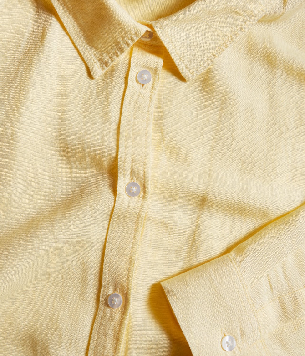 Koszula z mieszanki lnu - Żółty - 5