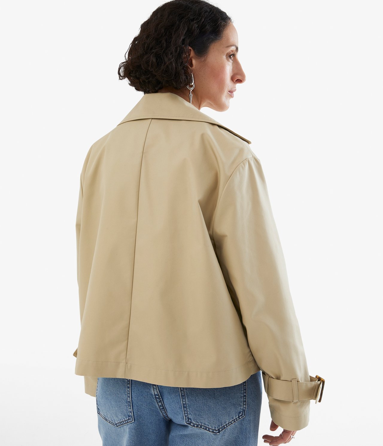 Kort trenchcoat - Beige - 4