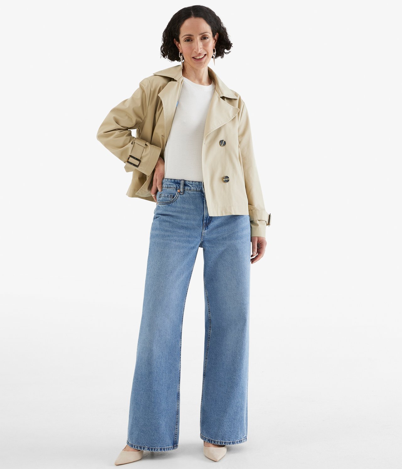 Kort trenchcoat - Beige - 2