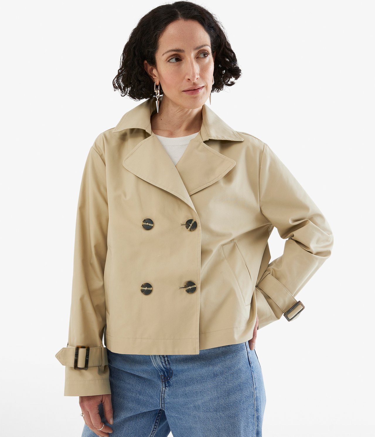 Kort trenchcoat - Beige - 1