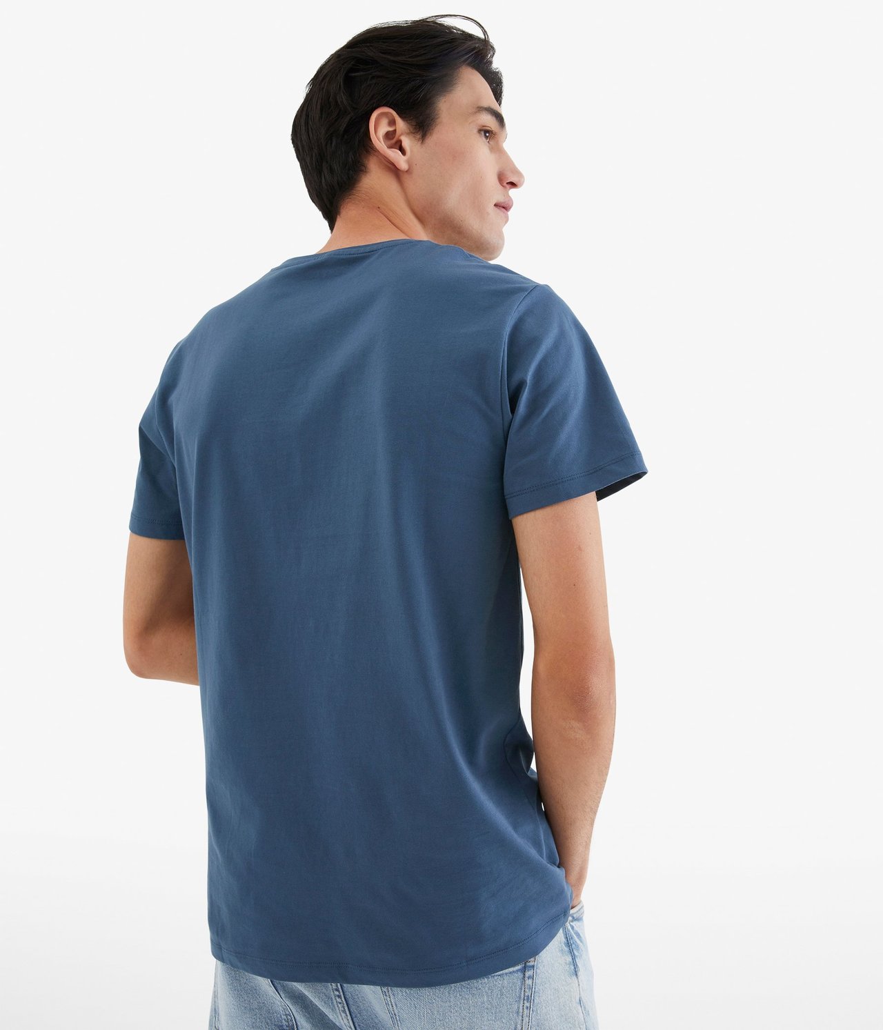 T-skjorte med rund hals Mørkeblå - null - 4