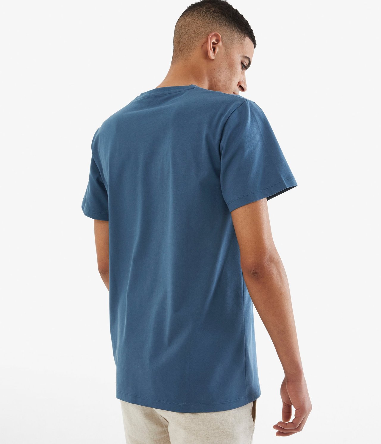 T-skjorte med rund hals Mørkeblå - null - 5