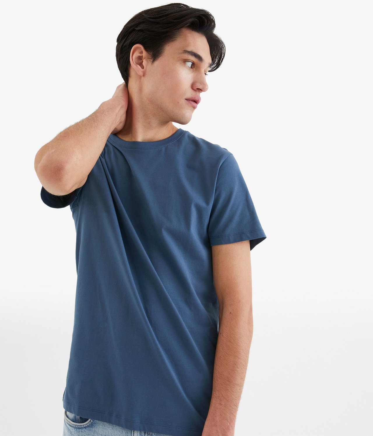T-skjorte med rund hals Mørkeblå - null - 7