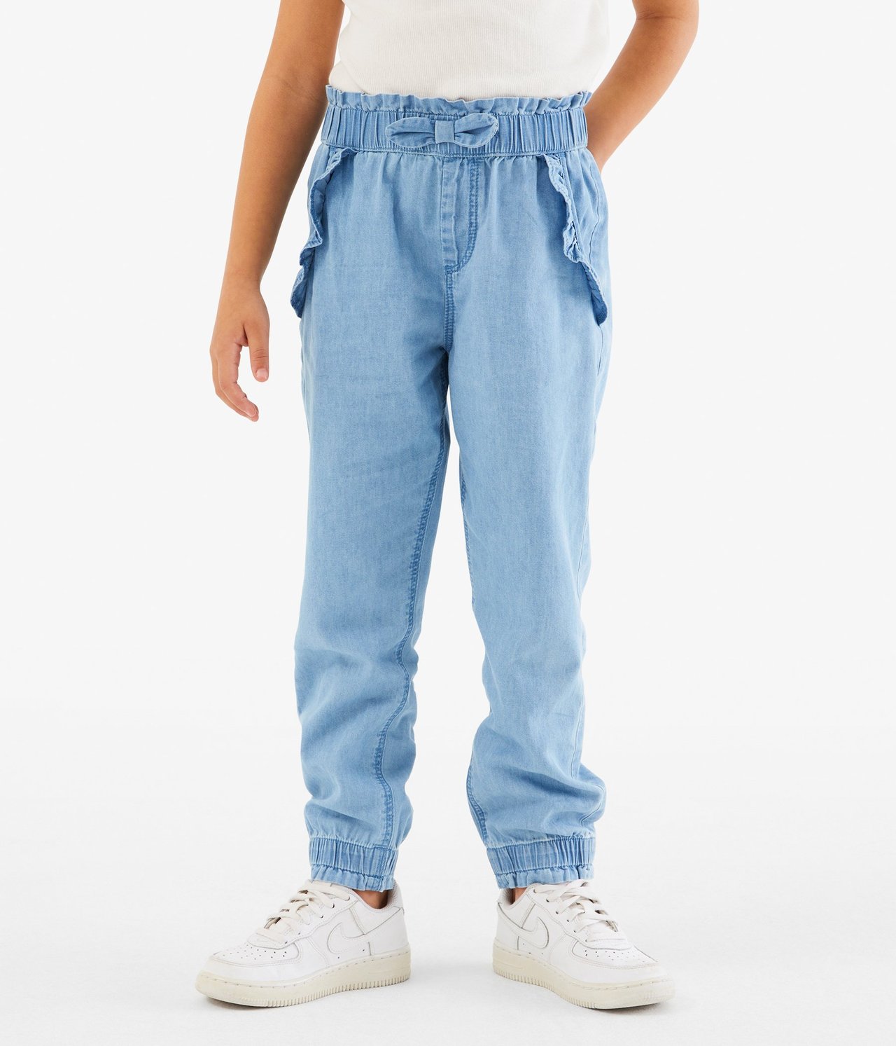 Jeans med volangdetaljer Lys denim - null - 5