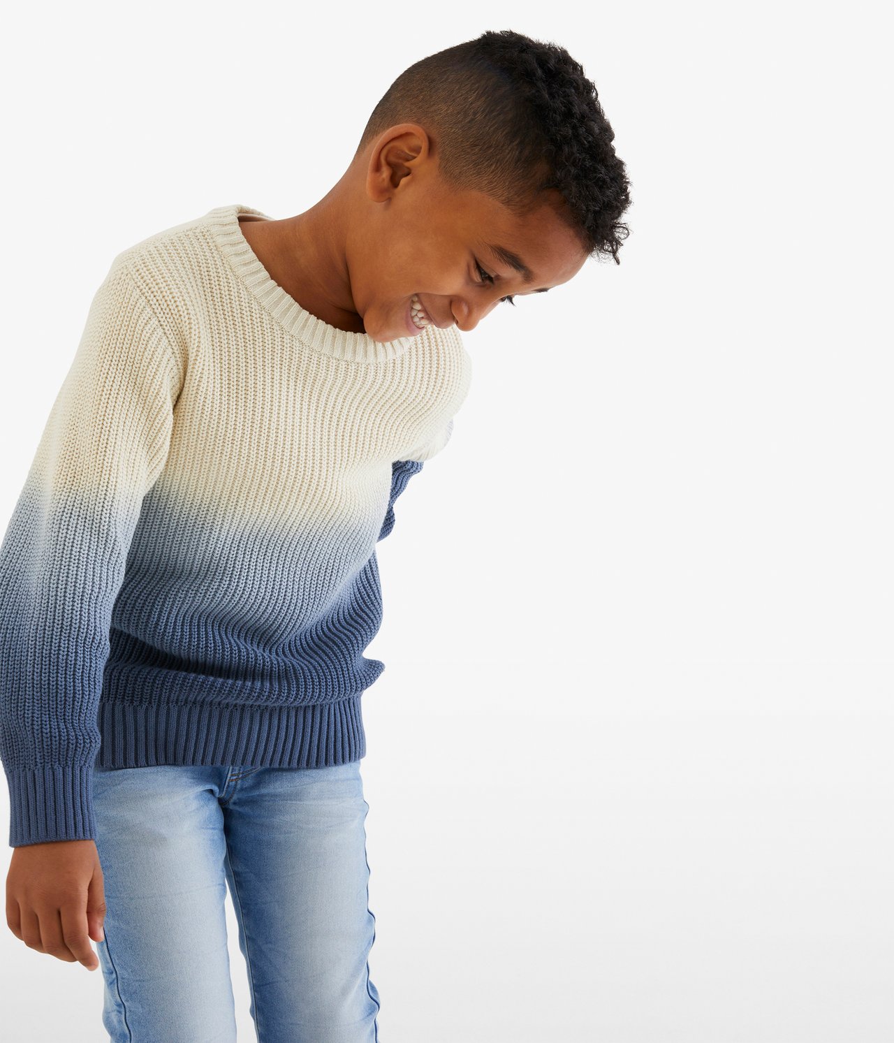 Dzianinowy sweter - Niebieski - 2
