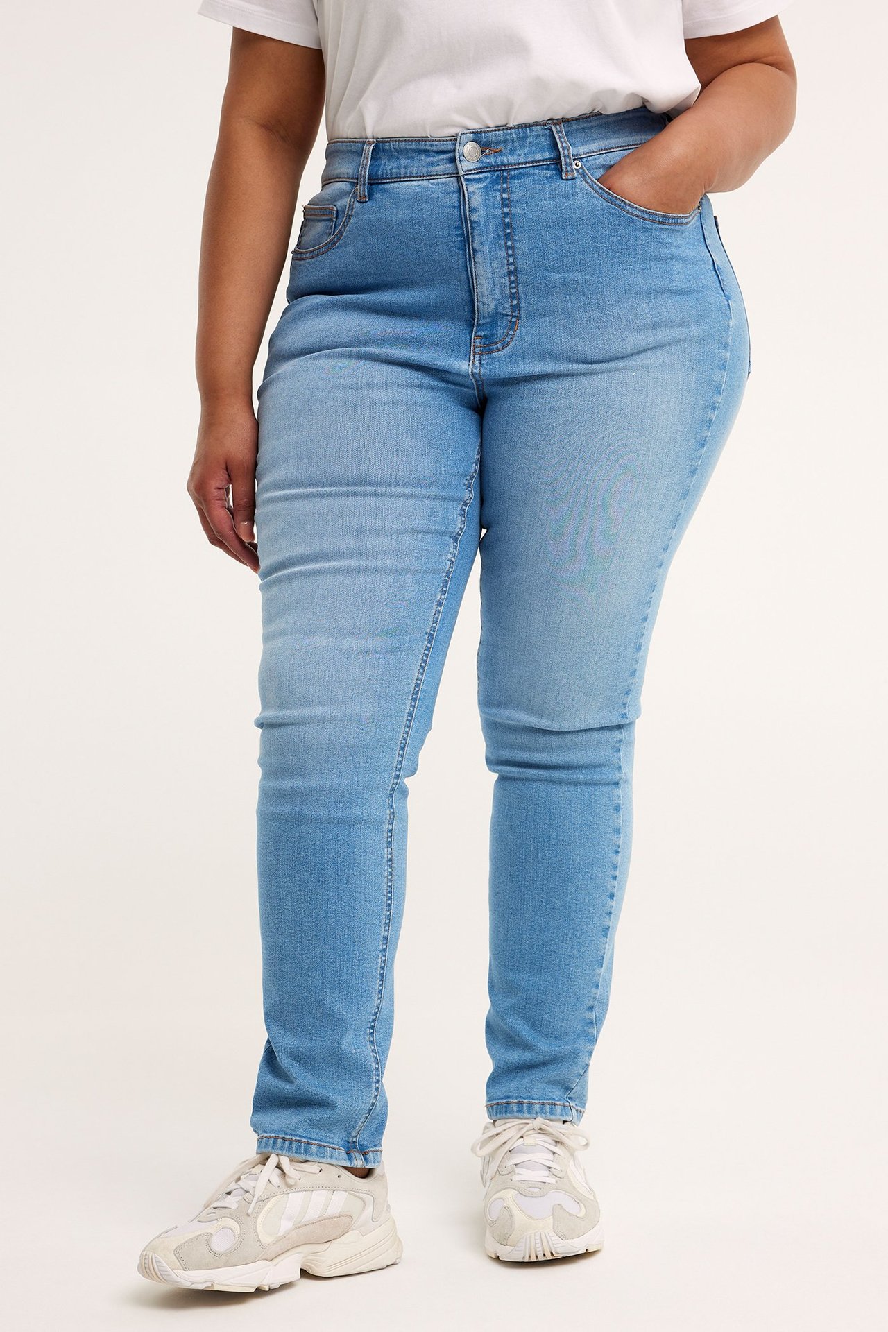 Slim Jeans High Waist Vaalea denimi - null - 8