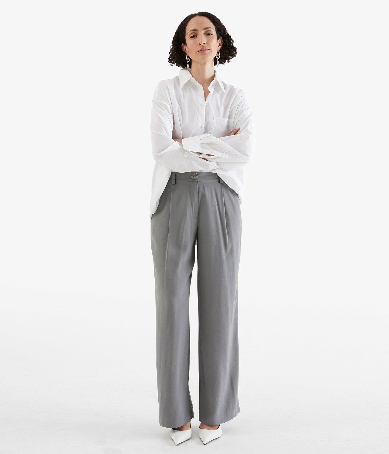 Eleganckie spodnie - Szary - 1