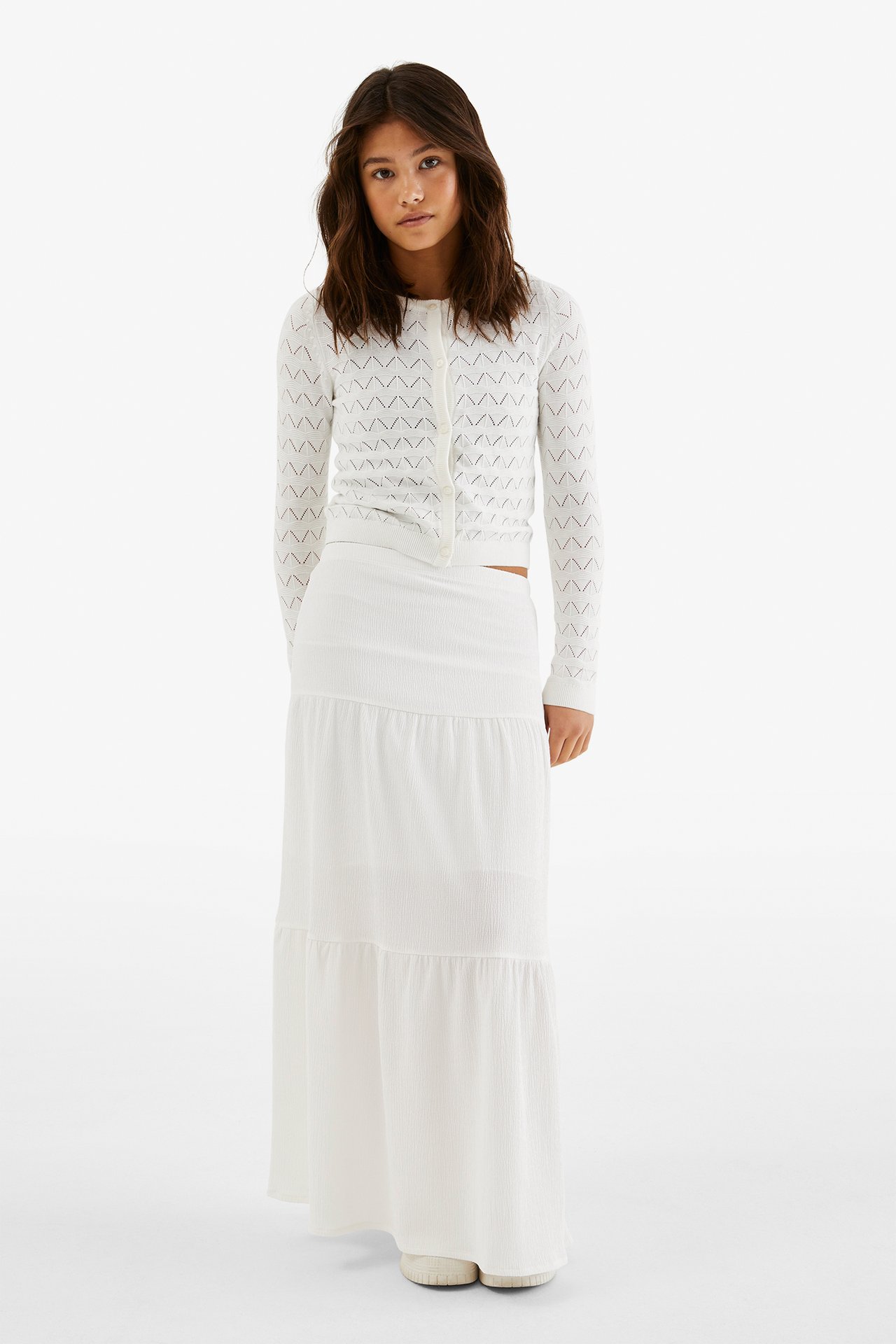 Stickad kofta - Offwhite - 3