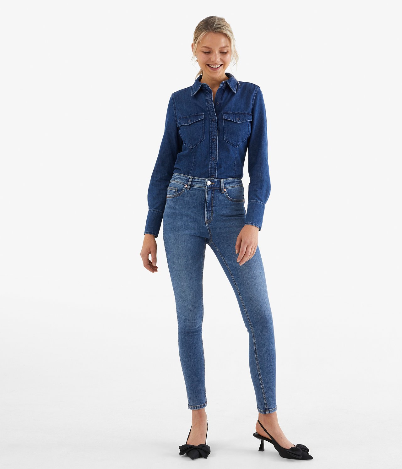 Embracing fit jeans High waist Denim - null - 1