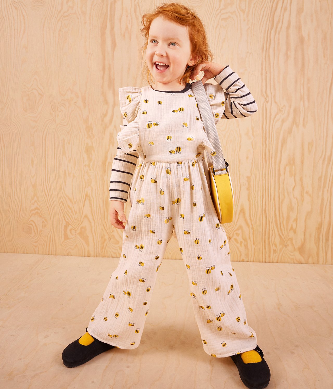 Mönstrad jumpsuit - Beige - 1