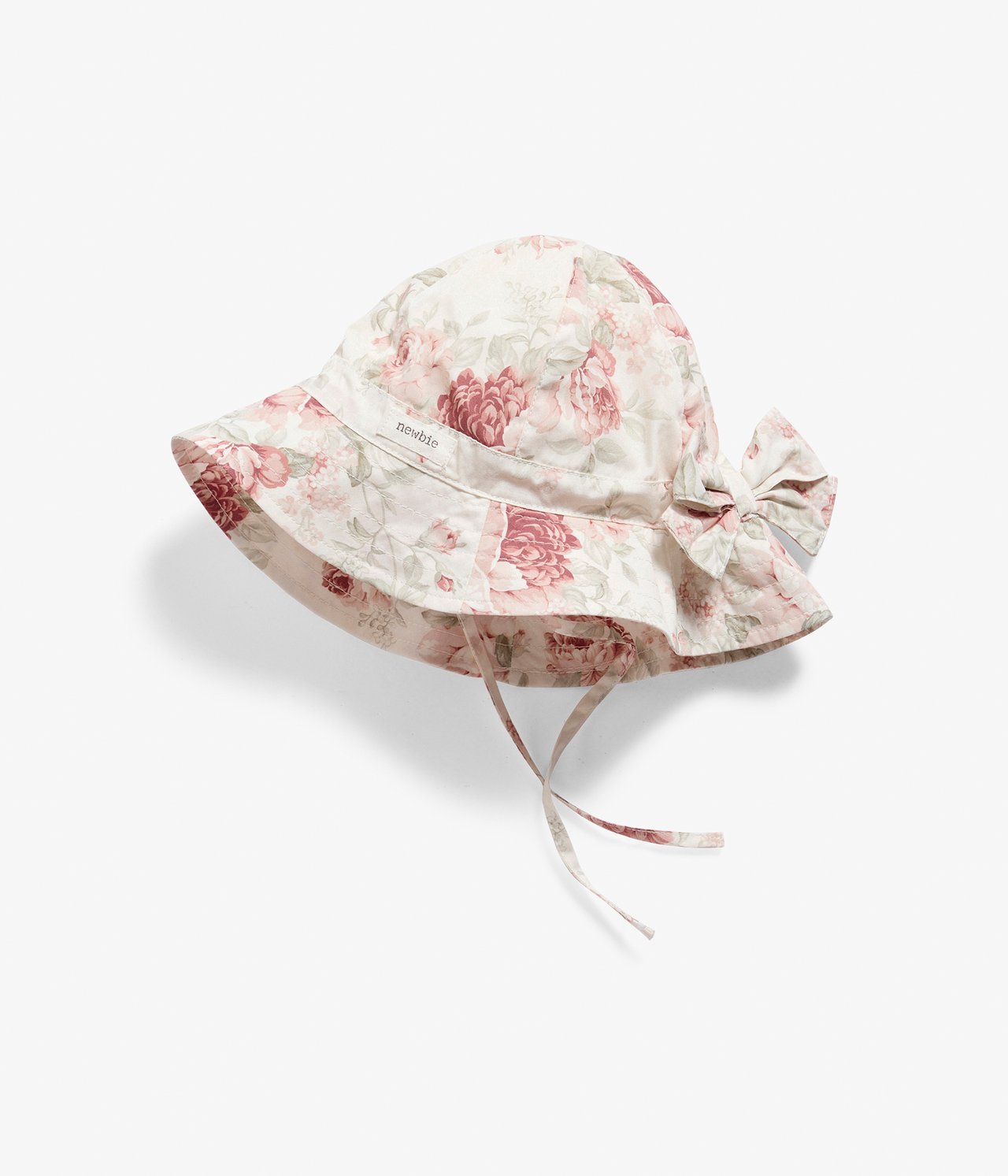 Kapelusz przeciwsłoneczny w kwiaty - Offwhite - 1