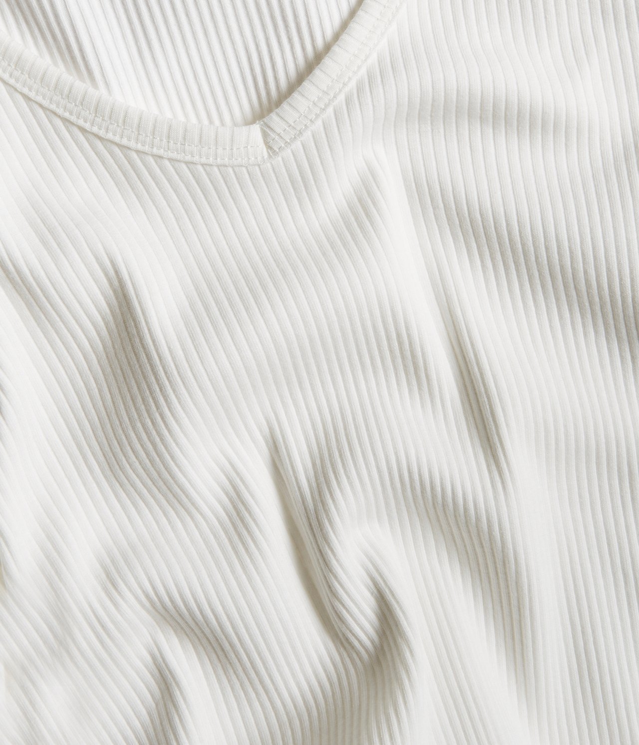 Ribbestrikket topp - Offwhite - 5