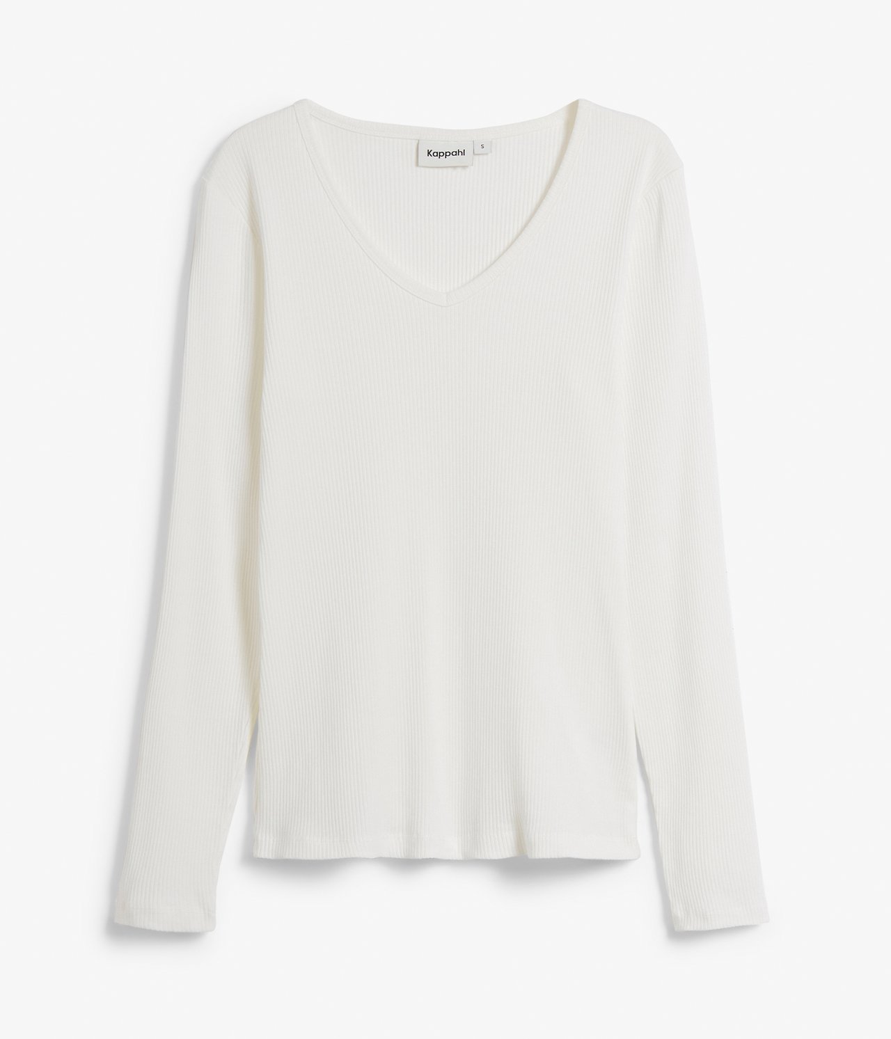 Ribbestrikket topp - Offwhite - 6