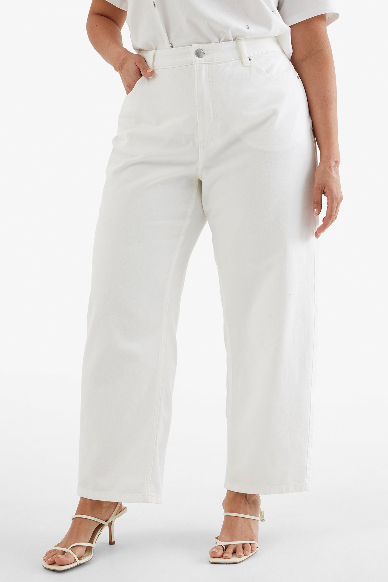 Ariel straght twill jeans - Luonnonvalkoinen - 173cm / Storlek: 50 - 2