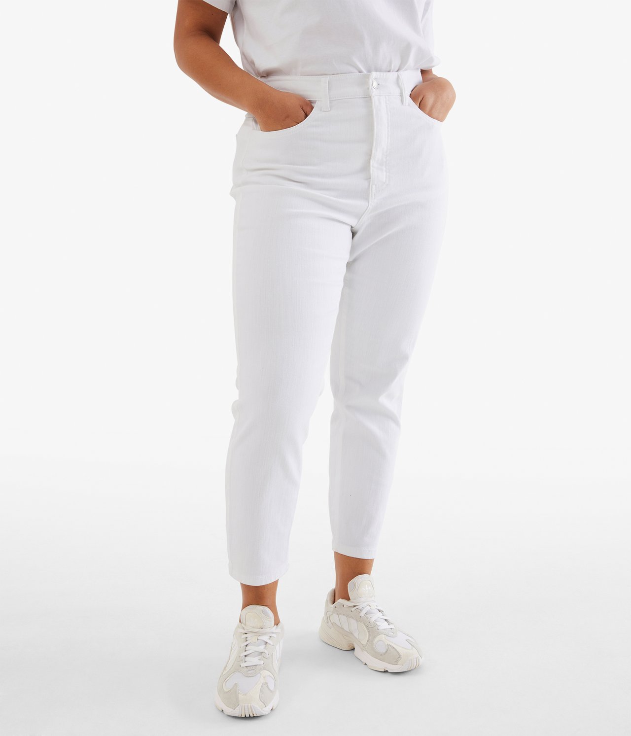 Krótsze dżinsy twill - Biały - 176cm / Storlek: 50 - 2