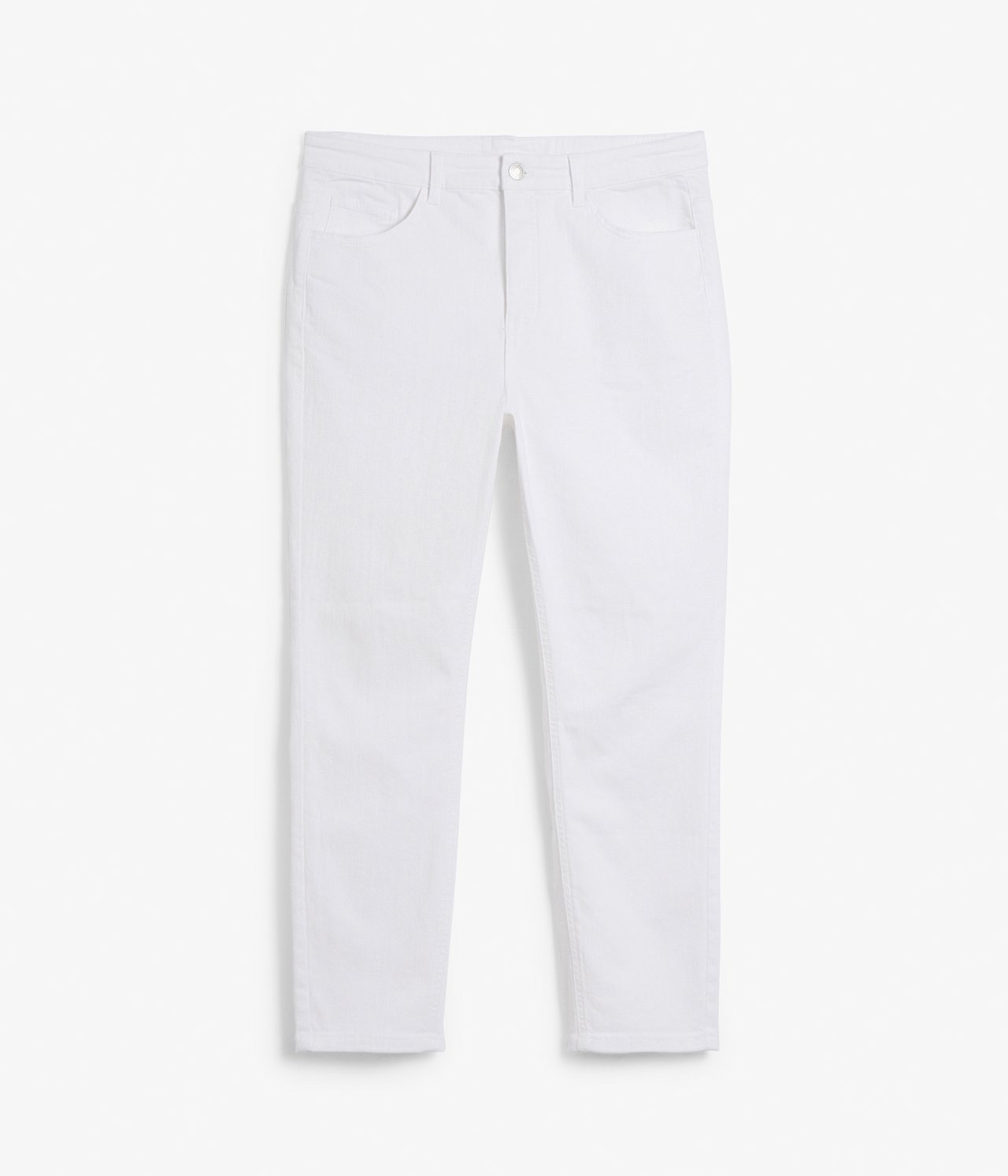 Cropped twill jeans - Hvit - 5