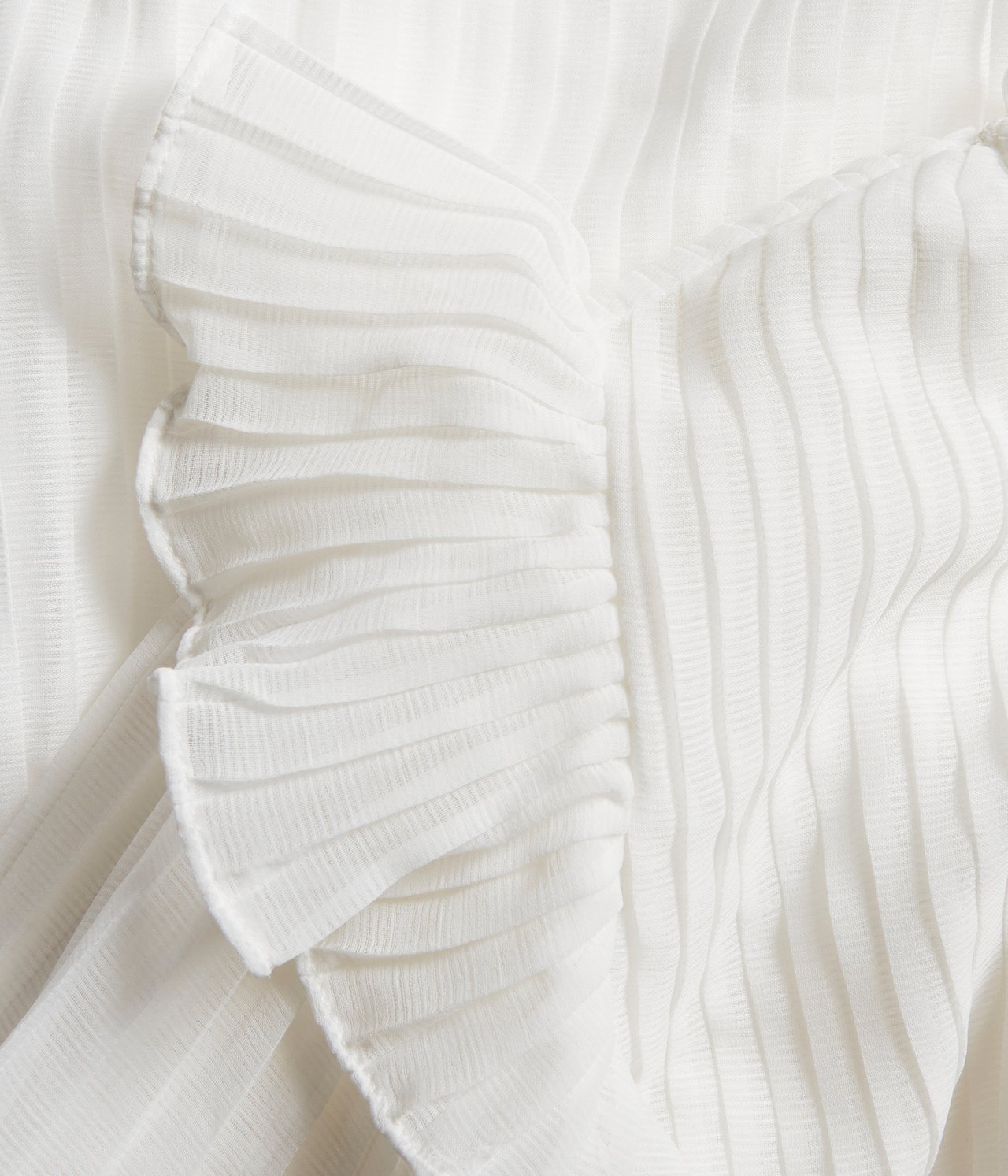 Plisserad chiffongblus - Offwhite - 5