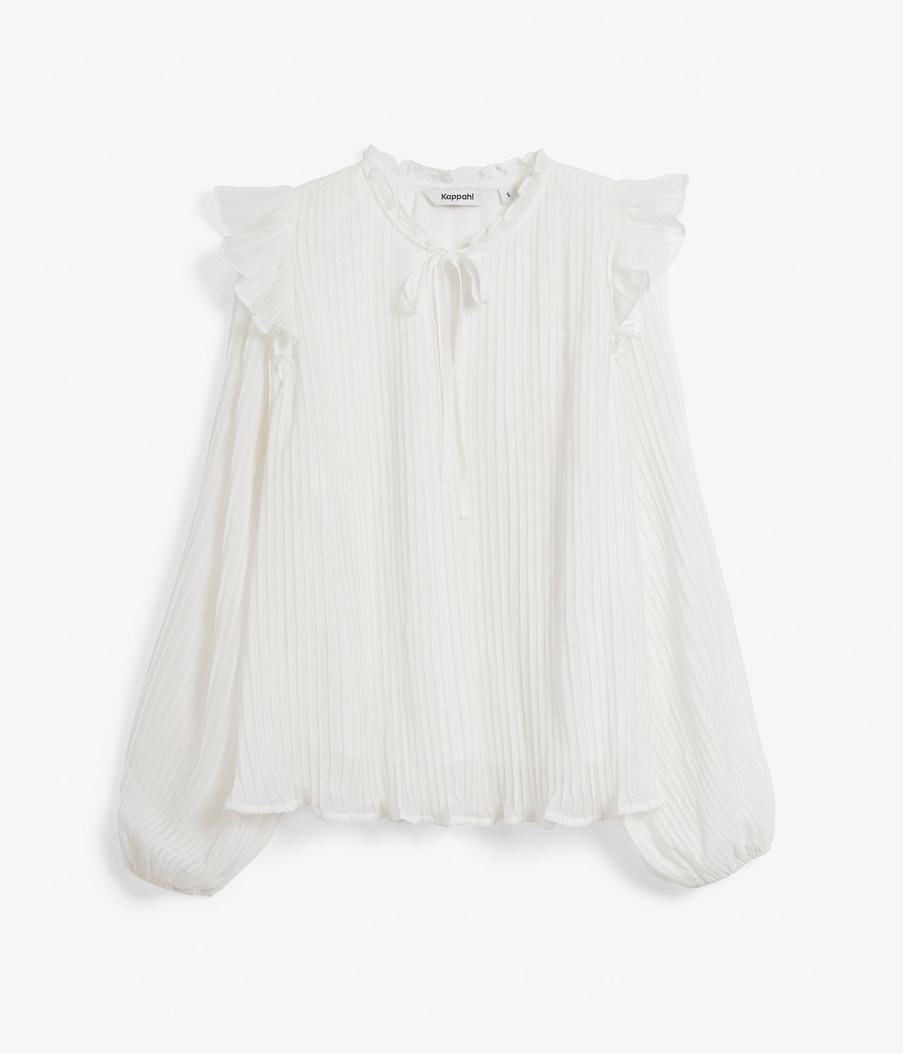 Plisserad chiffongblus - Offwhite - 6