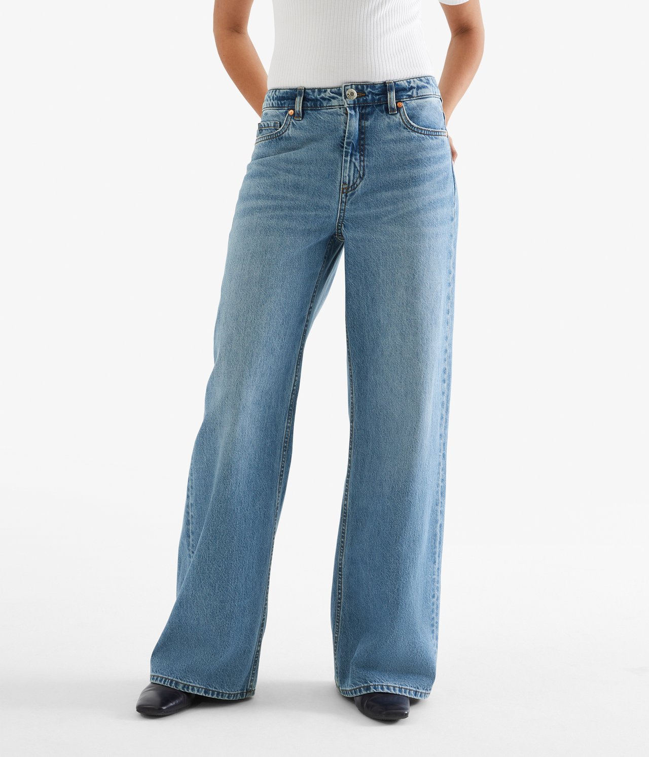 Wide Jeans High Waist Denim - null - 2