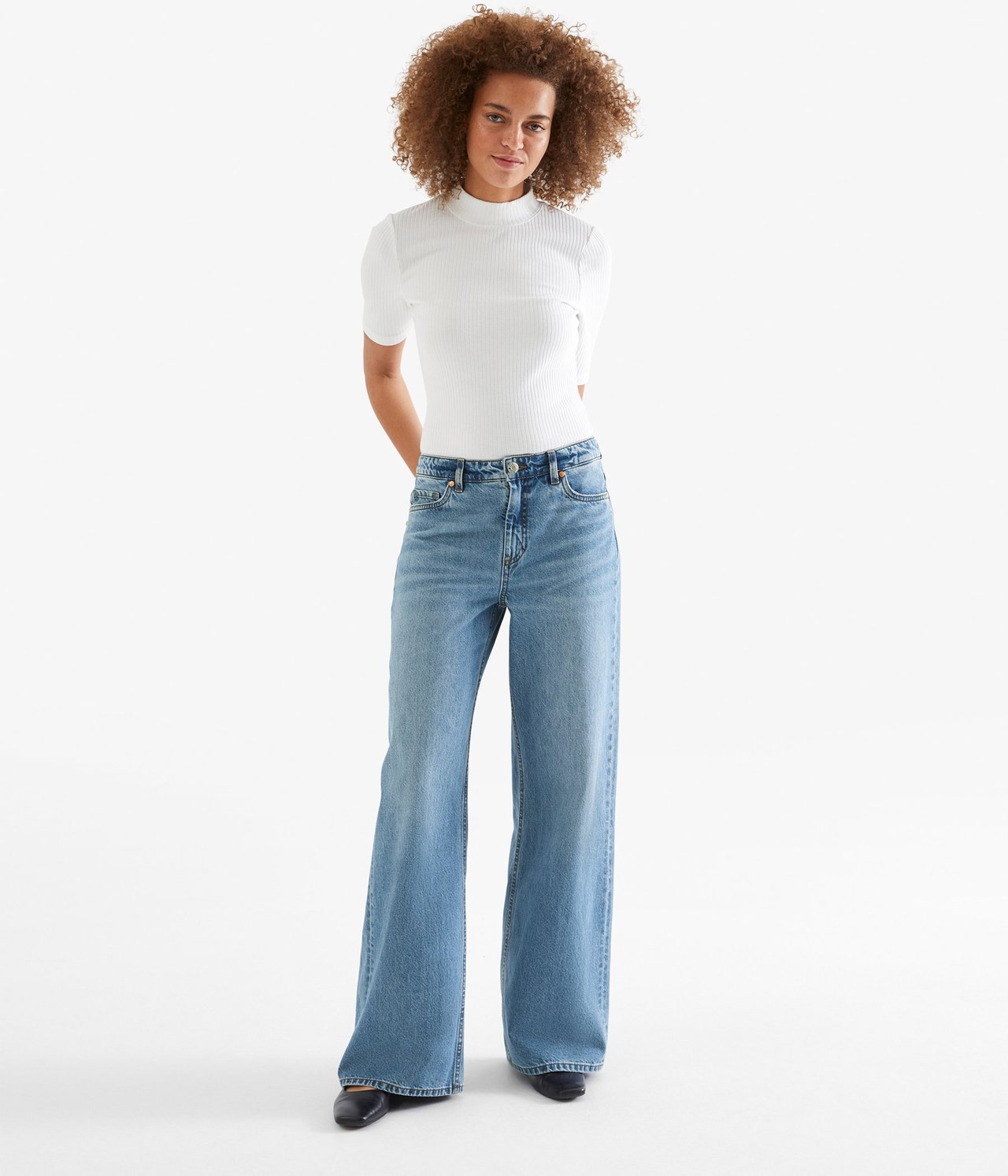 Wide Jeans High Waist Denimi - null - 0