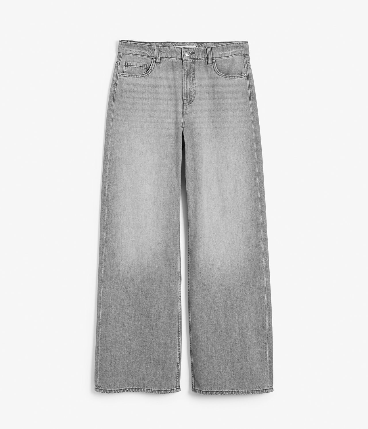 Wide Jeans High Waist Ljusgrå - null - 6