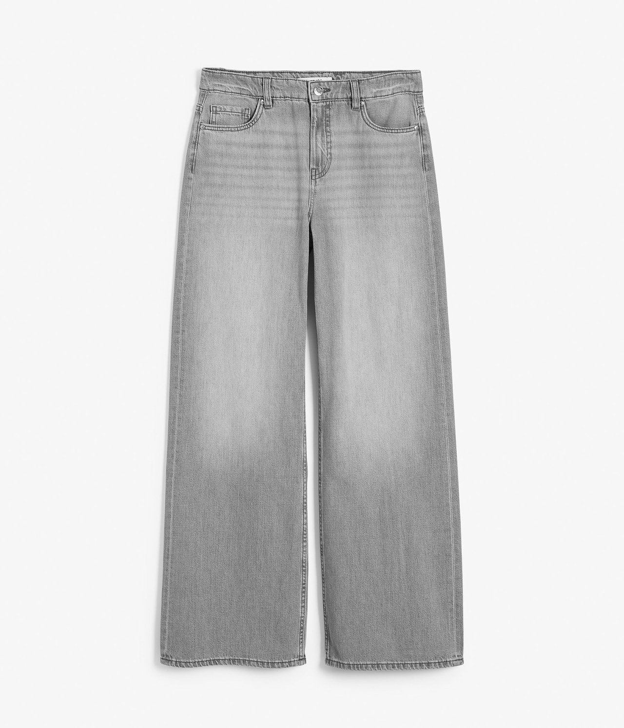 Wide Jeans High Waist Ljusgrå - null - 1