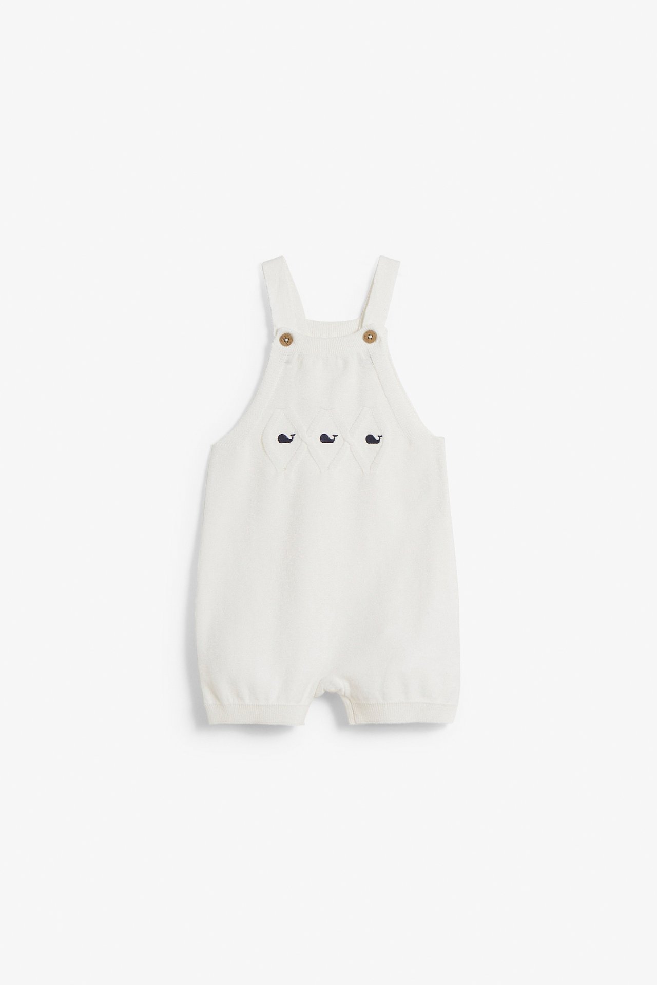 Szorty ogrodniczki z dzianiny - Offwhite - 3