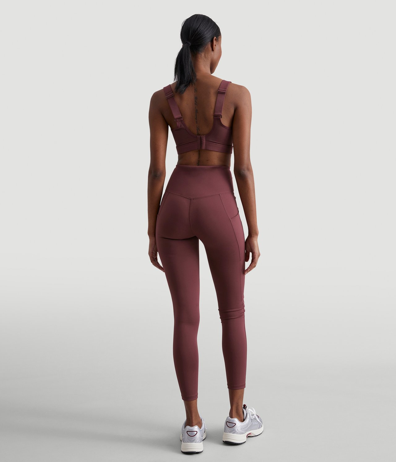 Legginsy do ćwiczeń - Czerwone wino - 3