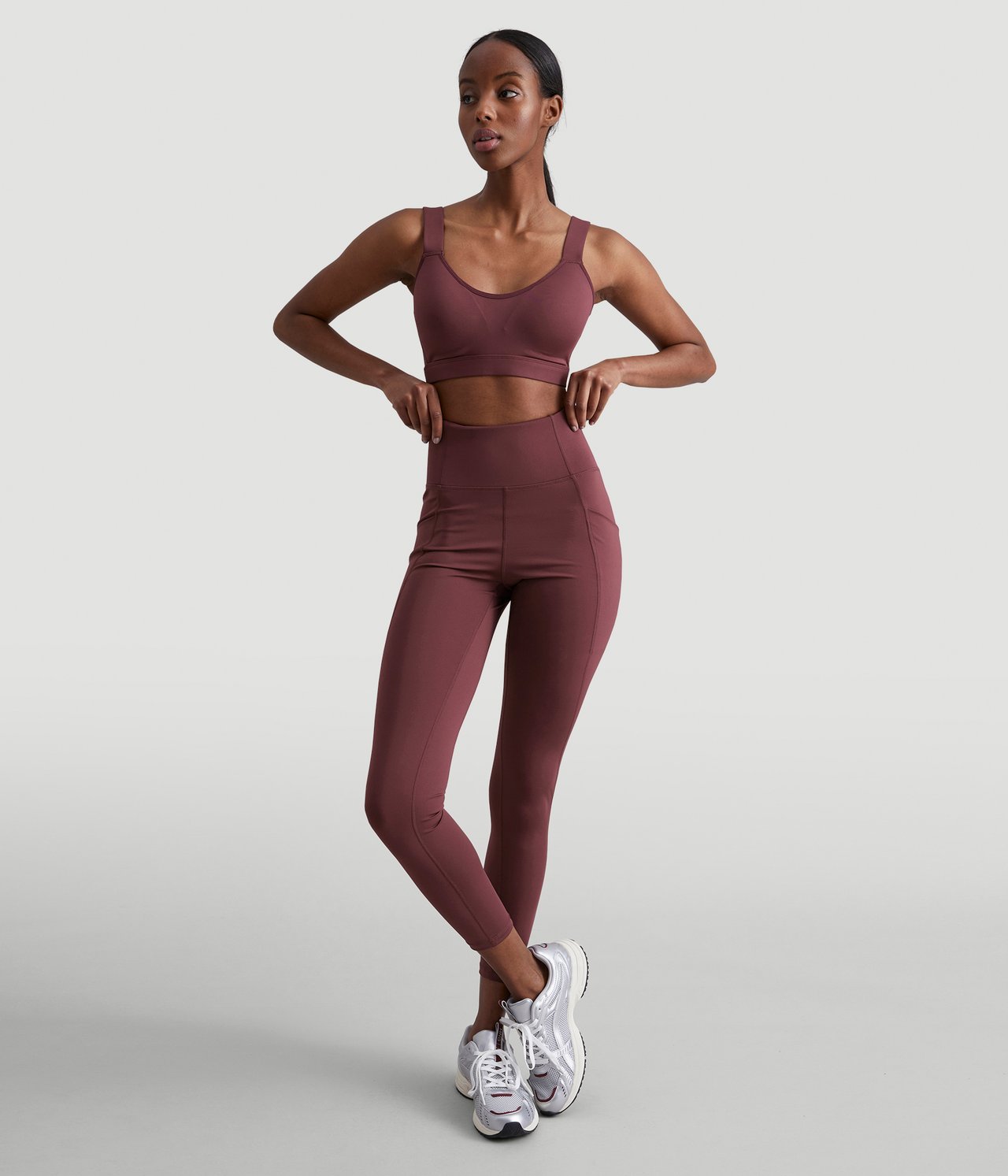 Legginsy do ćwiczeń - Czerwone wino - 1