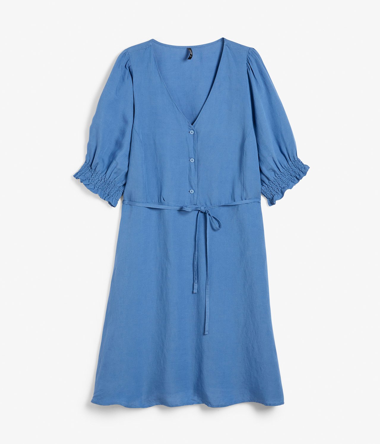 Pellavasekoitetta oleva mekko Sininen - null - 4